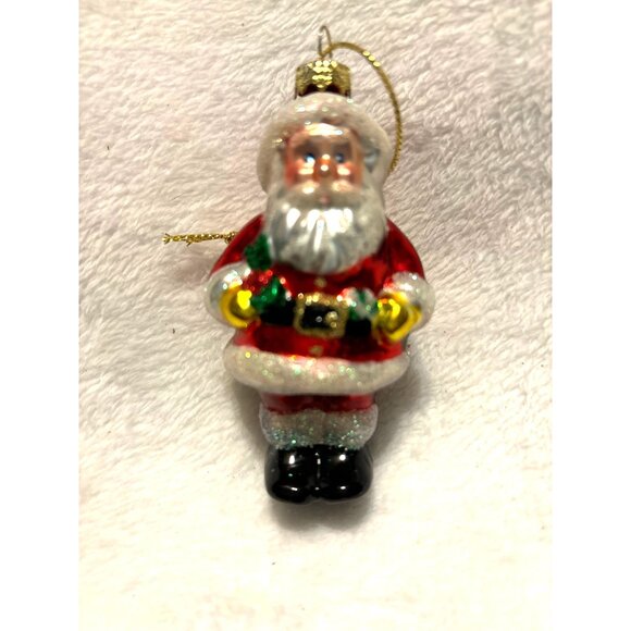 Old World Santa Ornament Brass Key Christmas Hand-Crafted Glass Miniatures VTG - Picture 2 of 10